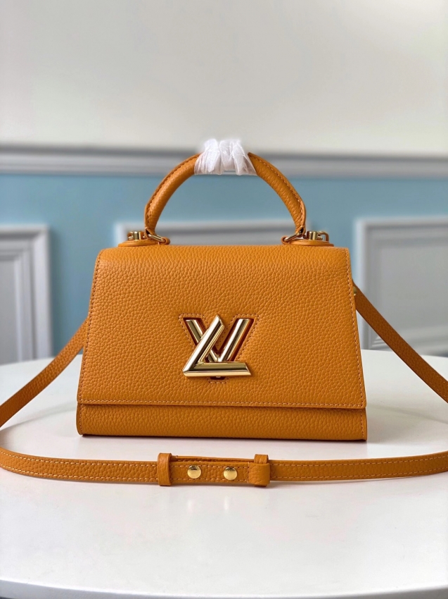 Louis Vuitton Taurillon Leather TWIST ONE HANDLE PM M57136 Saffron