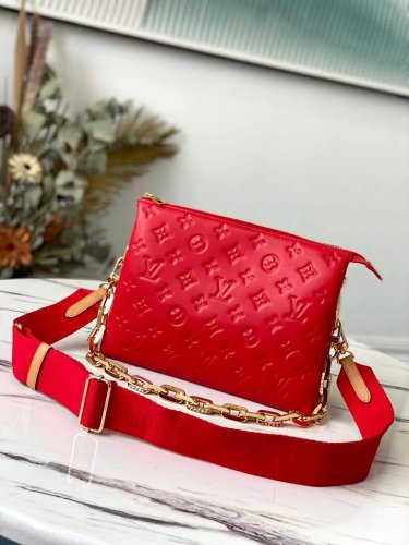 Louis Vuitton Lambskin Coussin PM M57792 Red Louis Vuitton Lambskin Coussin PM M57792 Red