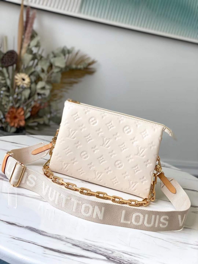Louis Vuitton Lambskin Coussin PM M57793 Cream