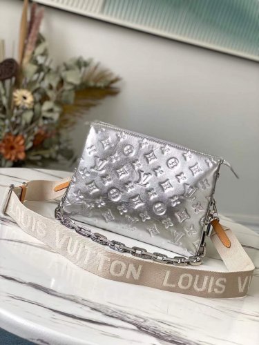 Louis Vuitton Lambskin Coussin PM M57913 Silver Louis Vuitton Lambskin Coussin PM M57913 Silver