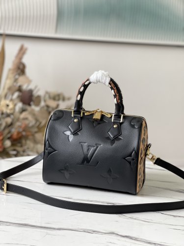 Louis Vuitton Speedy Bandouliere 25 Monogram Empreinte Leather in Black - Handbags M58524 Louis Vuitton Speedy Bandouliere 25 Monogram Empreinte Leather in Black - Handbags M58524