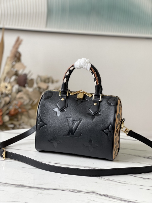Louis Vuitton Speedy Bandouliere 25 Monogram Empreinte Leather in Black - Handbags M58524
