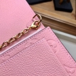 Louis Vuitton Monogram Empreinte Leather Chain Wallet M63399 Rose Poudre Pink
