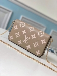 Louis Vuitton Felicie Pochette Monogram Empreinte Leather in Grey - Small Leather Goods M69977