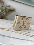 Louis Vuitton Double Zip Pochette Bicolor Monogram Empreinte Leather in Beige - Small Leather Goods M80084