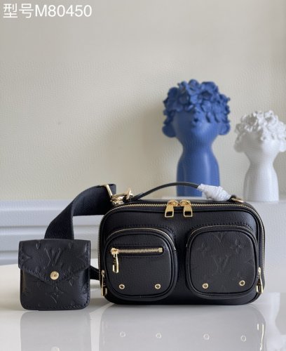 Louis Vuitton Utility Crossbody Calfskin Leather in Black - Handbags M80450