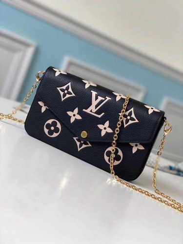 Louis Vuitton Felicie Pochette Monogram Empreinte Leather in Black - Small Leather Goods M80482