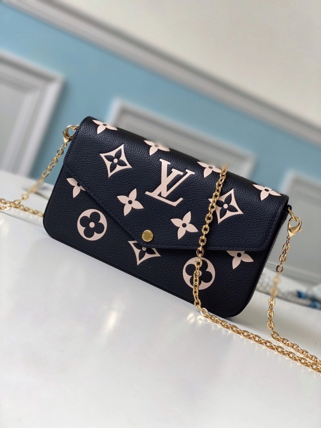 Louis Vuitton Felicie Pochette Monogram Empreinte Leather in Black - Small Leather Goods M80482