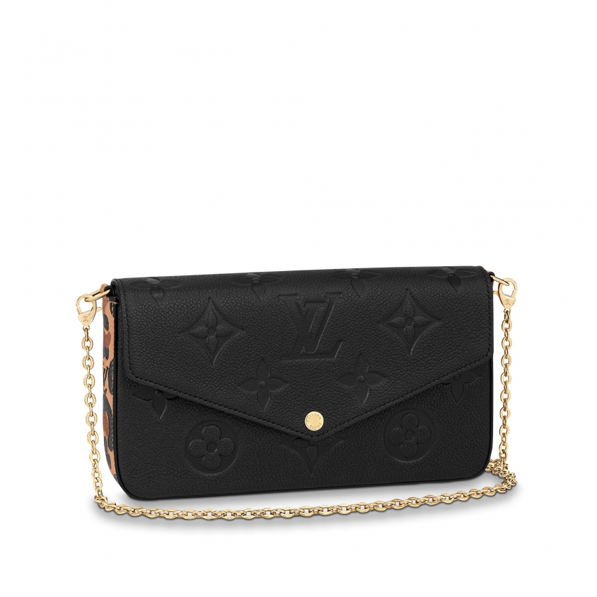 Louis Vuitton Felicie Pochette Monogram Empreinte Leather in Black - Small Leather Goods M80679