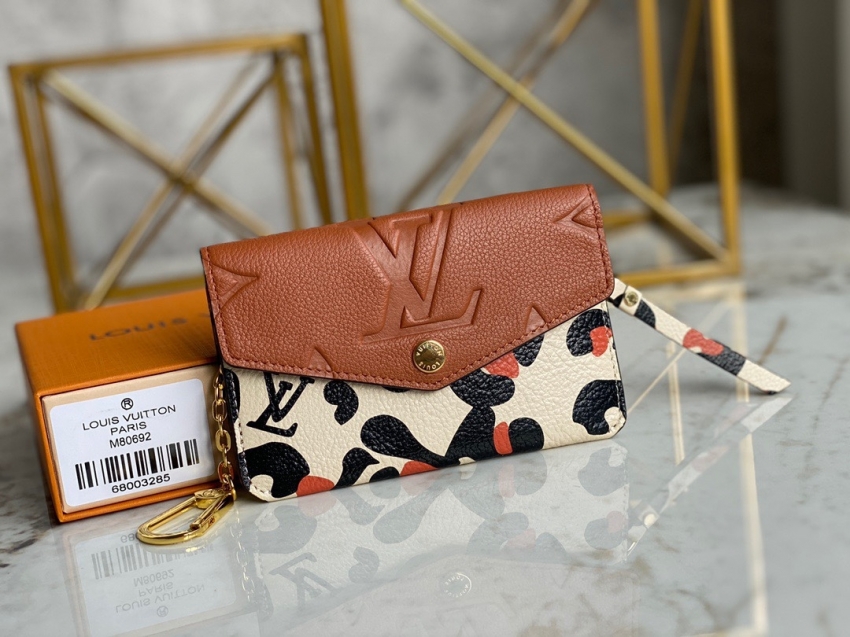 Louis Vuitton Key Pouch Monogram Empreinte Leather in Brown - Small Leather Goods M80692