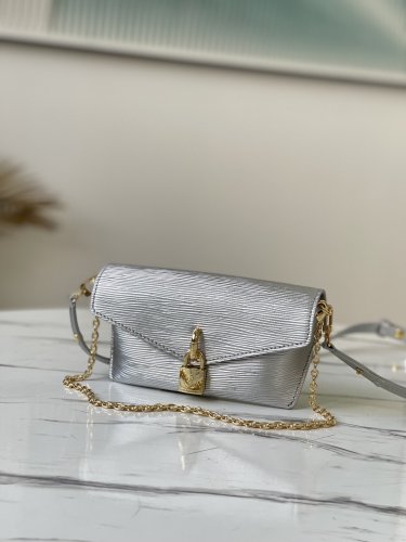 Louis Vuitton Padlock on Strap Epi Leather in Silver - Wallets and Small Leather Goods M80819