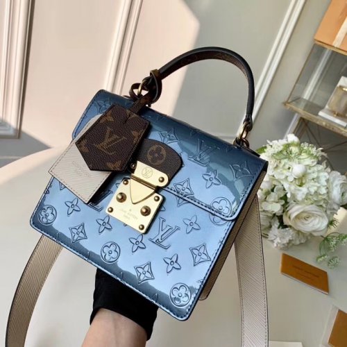 Louis Vuitton Monogram Vernis Leather Spring Street M90373 Bleu Jean Blue Louis Vuitton Monogram Vernis Leather Spring Street M90373 Bleu Jean Blue