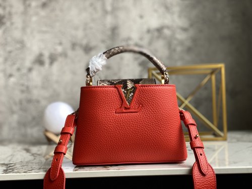 Louis Vuitton Capucines Mini Capucines in Cornaline - Women Handbags N80007 Louis Vuitton Capucines Mini Capucines in Cornaline - Women Handbags N80007