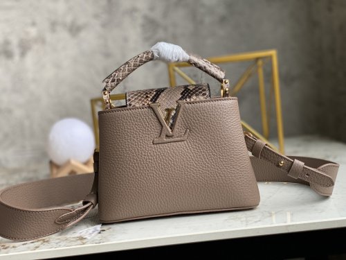 Louis Vuitton Capucines Mini Capucines in Taupe - Women Handbags N80041 Louis Vuitton Capucines Mini Capucines in Taupe - Women Handbags N80041
