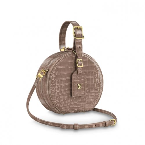 Louis Vuitton Crocodilien Brillant Petite Boite Chapeau N90217 Taupe Louis Vuitton Crocodilien Brillant Petite Boite Chapeau N90217 Taupe