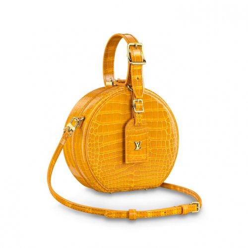 Louis Vuitton Crocodilien Brillant Petite Boite Chapeau N90238 Yellow Gold Louis Vuitton Crocodilien Brillant Petite Boite Chapeau N90238 Yellow Gold