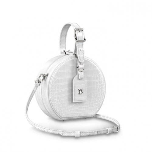 Louis Vuitton Crocodilien Brillant Petite Boite Chapeau N94071 White