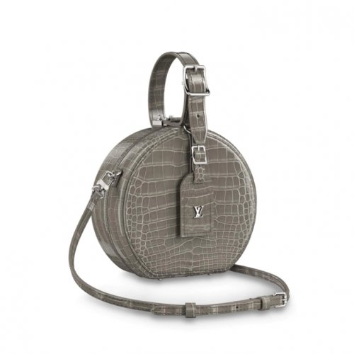 Louis Vuitton Crocodilien Brillant Petite Boite Chapeau N95100 Gris Perle