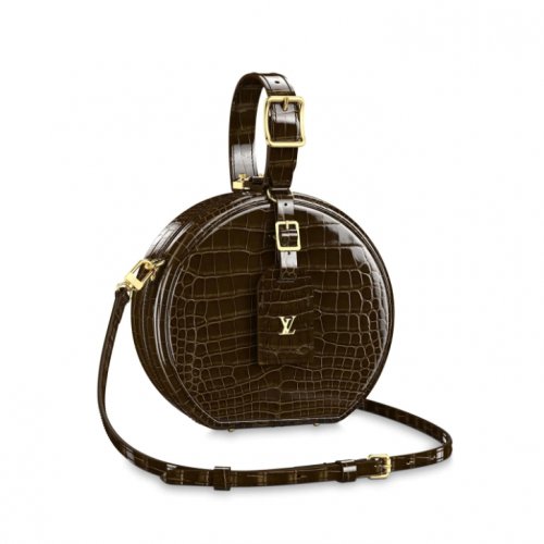Louis Vuitton Crocodilien Brillant Petite Boite Chapeau N95103 Moka Louis Vuitton Crocodilien Brillant Petite Boite Chapeau N95103 Moka