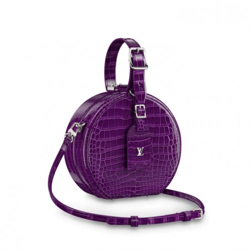 Louis Vuitton Crocodilien Brillant Petite Boite Chapeau N95555 Amethyste