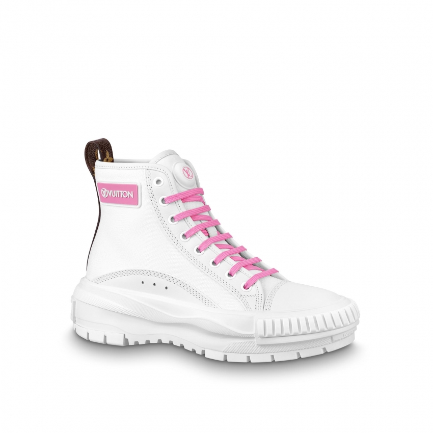 Louis Vuitton Lv Squad Sneaker Boot White / Pink - Women - Shoes 1A9405