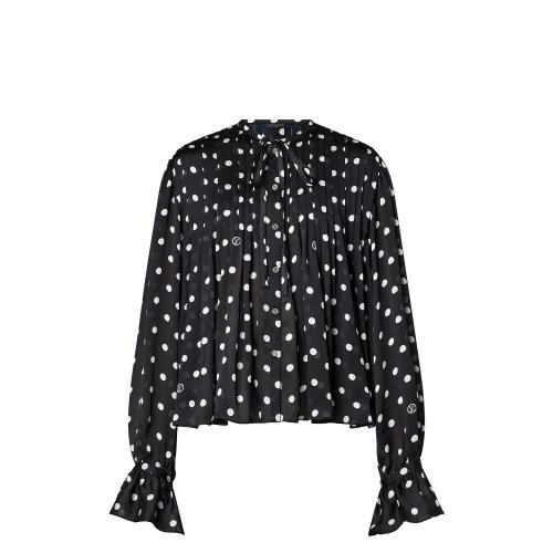 Louis Vuitton Sheer Mousseline Polka Dot Blouse Black - Women - Ready-to-Wear 1A9WUP