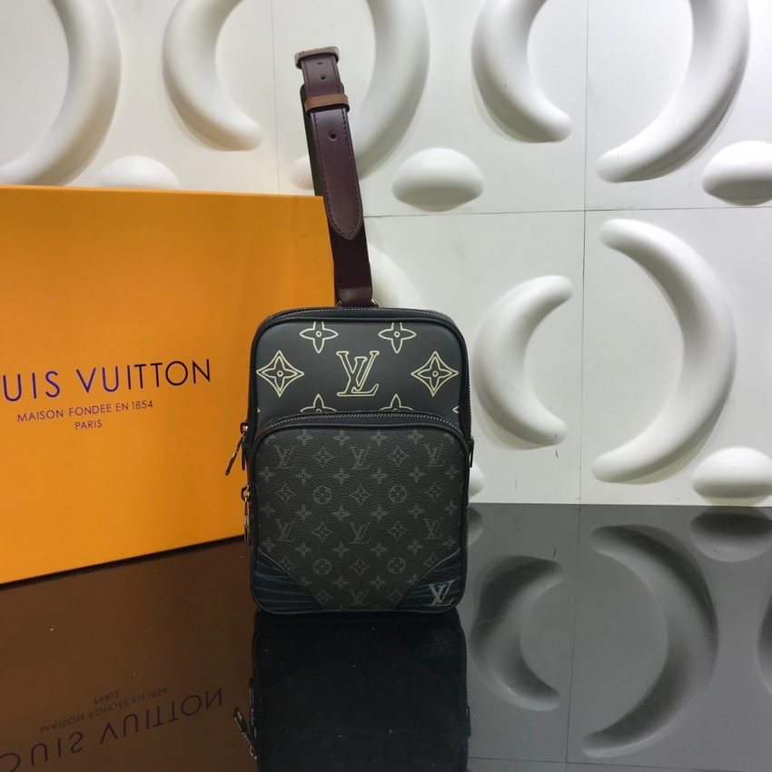 Louis Vuitton Monogram Eclipse Canvas AMAZONE SLING BAG M45439