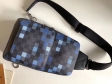 Louis Vuitton Damier Graphite Pixel Men Avenue Sling Bag N40067 Blue