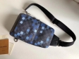 Louis Vuitton Damier Graphite Pixel Men Avenue Sling Bag N40067 Blue