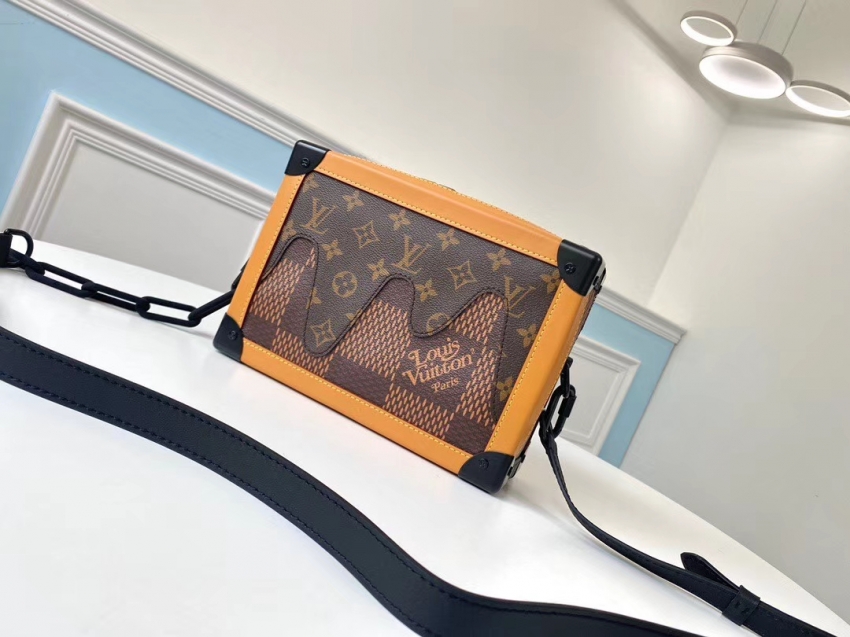 Louis Vuitton X Nigo Giant Damier Ebene Canvas Soft Trunk Messenger Bag