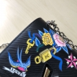Louis Vuitton Epi Cowhide Leather Twist MM M52897 M50280 Flower Black