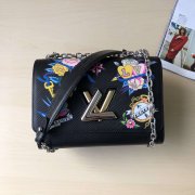 Louis Vuitton Epi Cowhide Leather Twist MM M52897 M50280 Flower Black