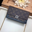 Louis Vuitton Monogram Canvas Flore Chain Wallet M67404 Noir Black