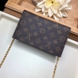 Louis Vuitton Monogram Canvas Flore Chain Wallet M67404 Noir Black