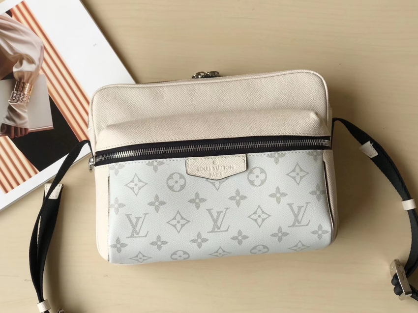 Louis Vuitton Taigarama Outdoor Messenger Bag Men M30243 White Silver
