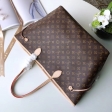 Louis Vuitton Monogram Canvas Neverfull MM Tote Women M40995 Beige M40156