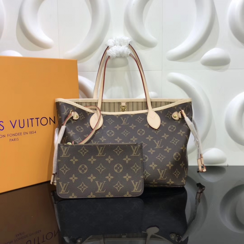 Louis Vuitton Monogram Canvas Neverfull PM tote M41000 Beige M40155