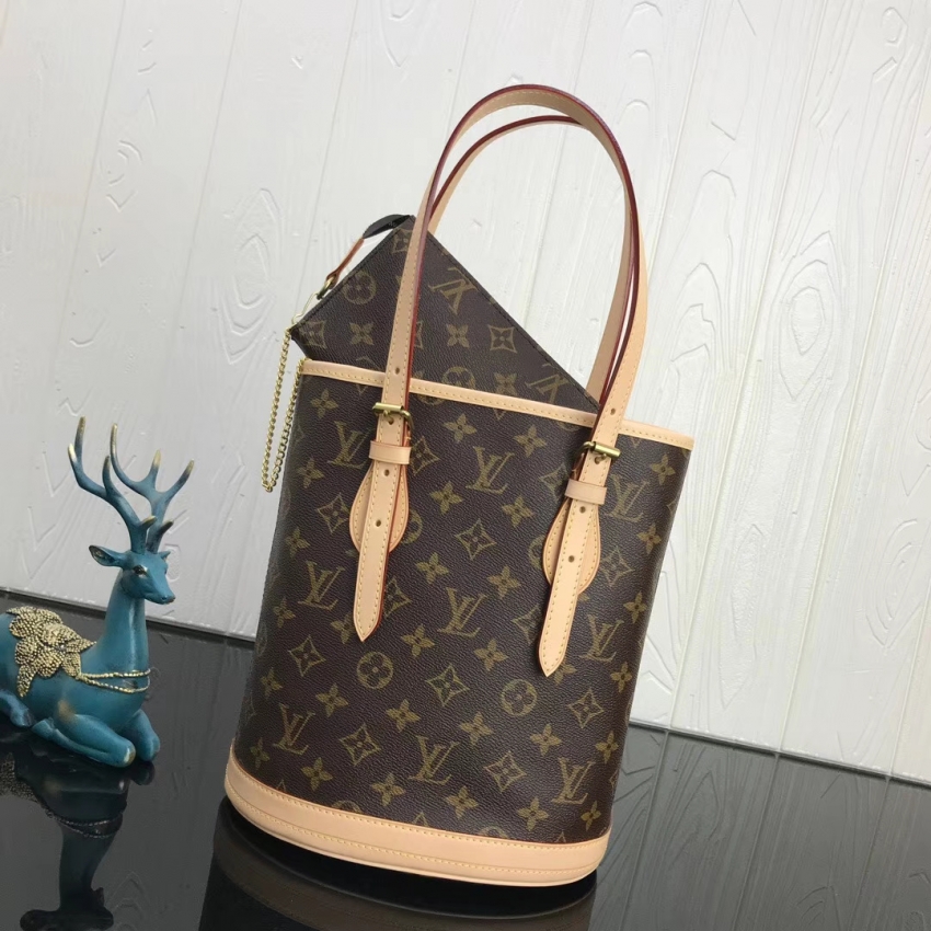 Louis Vuitton Monogram Canvas Compact Petit Bucket City Bag M42238