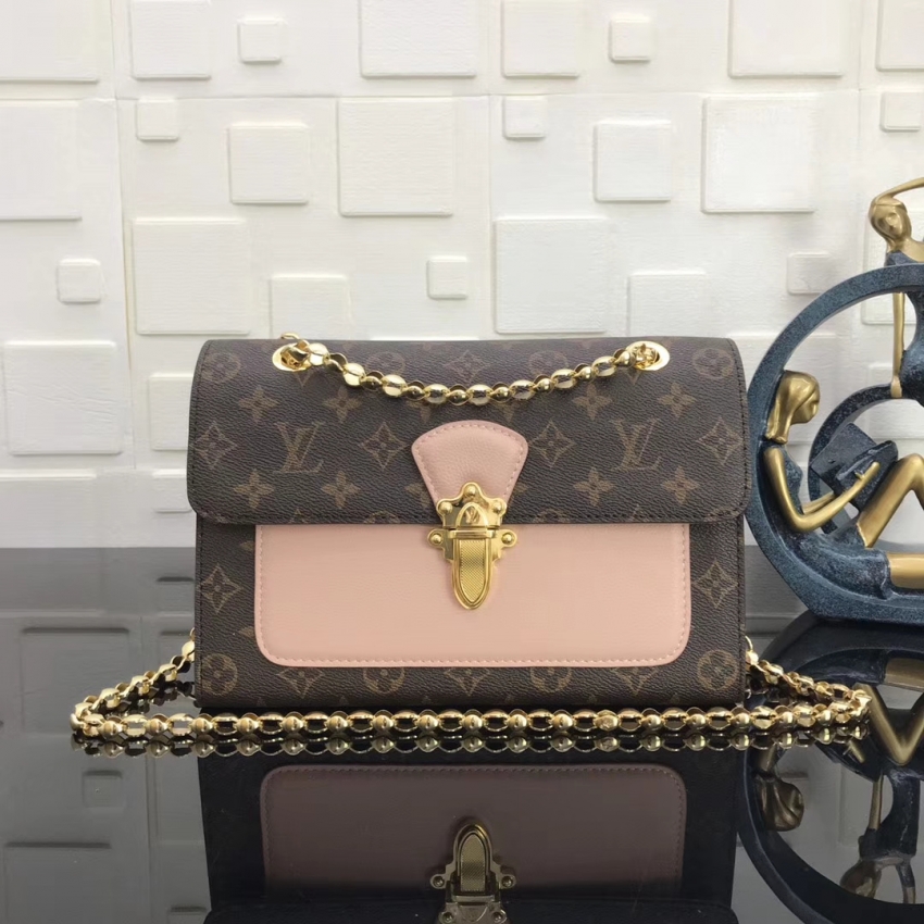 Louis Vuitton Monogram Canvas Victoire Chain Bag M43475 Taupe Glace