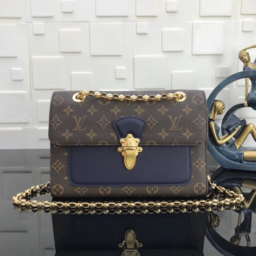 Louis Vuitton Monogram Canvas Victoire Chain Bag M44038 Bleu Marine