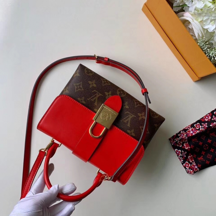 Louis Vuitton Monogram Canvas Locky BB Bag M44322 Coquelicot Red