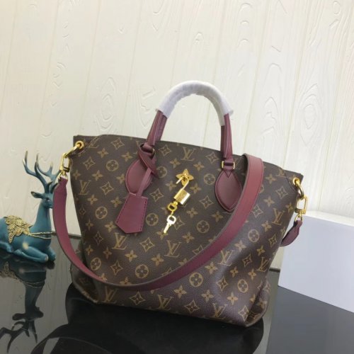 Louis Vuitton Monogram Canvas Flower Zipped Tote MM M44348 Bordeaux Red