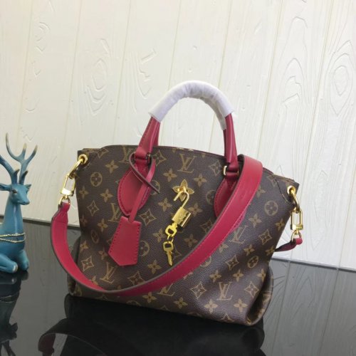 Louis Vuitton Monogram Canvas Flower Zipped Tote BB M44350 Lie de Vin Red