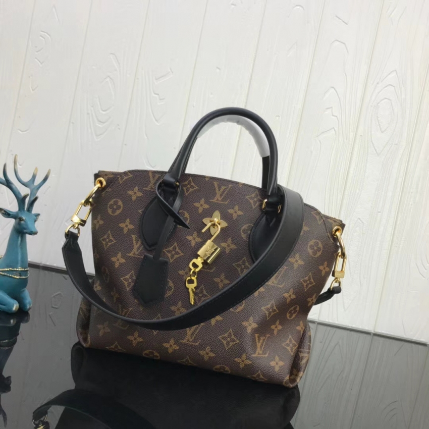 Louis Vuitton Monogram Canvas Flower Zipped Tote BB M44351 Noir Black