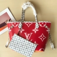 Louis Vuitton Giant Monogram Neverfull MM M44567 Rouge Red/Pink