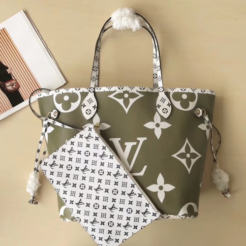 Louis Vuitton Giant Monogram Neverfull MM M44568 Kaki Louis Vuitton Giant Monogram Neverfull MM M44568 Kaki