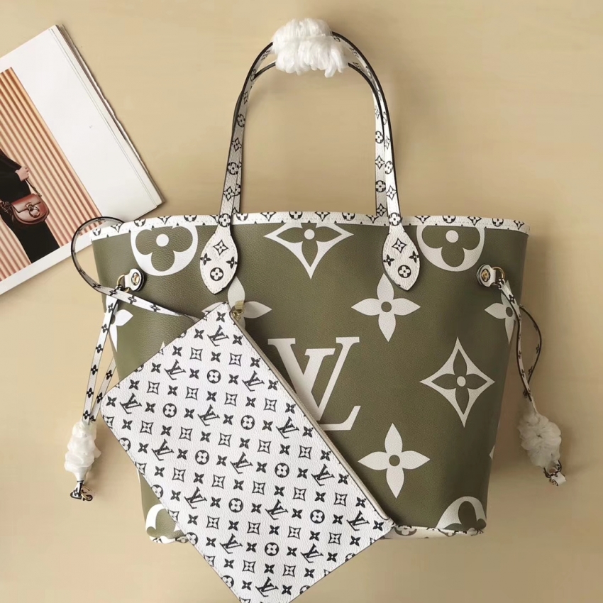 Louis Vuitton Giant Monogram Neverfull MM M44568 Kaki