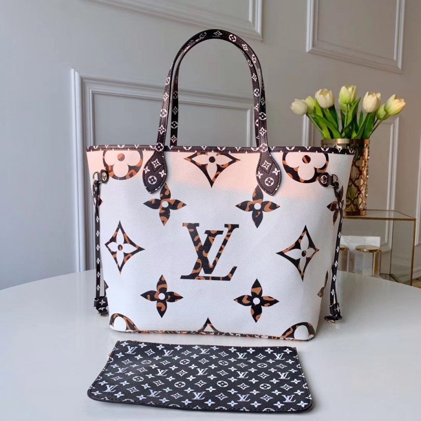 Louis Vuitton LV Jungle Monogram Giant Neverfull MM Tote Bag M44716 Ivoire