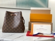 Louis Vuitton Luxury Monogram Canvas and Leather Handbag Neonoe M44887 Caramel