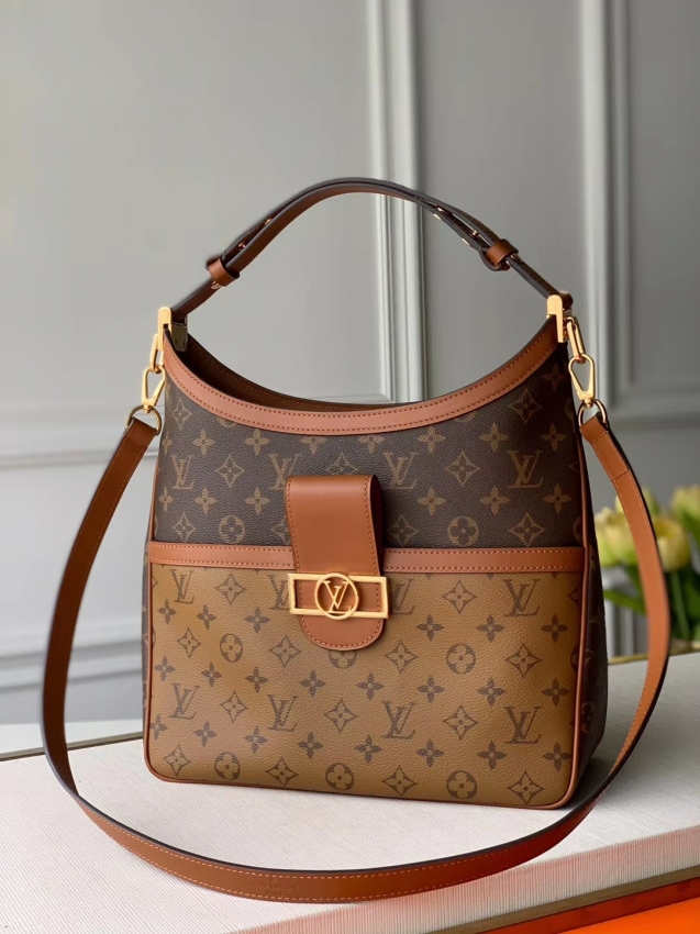 Louis Vuitton Monogram Reverse Canvas Hobo Dauphine MM M45195